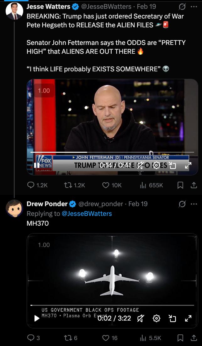Screenshot 10 of 11: Drew Ponder's MH370 teleportation posts on X