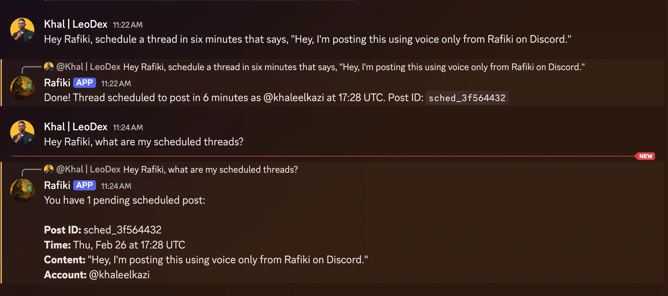 New Rafiki 3.0 Feature | Schedule Threads From Discord