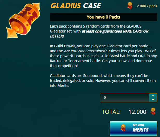 Opening 6 Gladius Cases in Splinterlands
