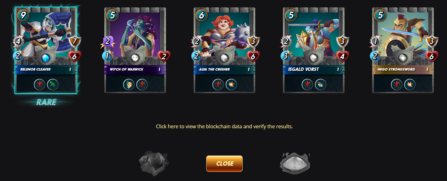 Opening Gladius Cases in Splinterlands