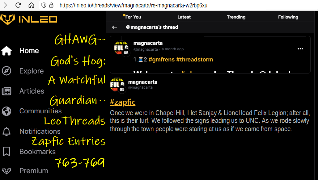 GHAWG-- God's Hog: A Watchful Guardian-- LeoThreads Zapfic Entries 763-769