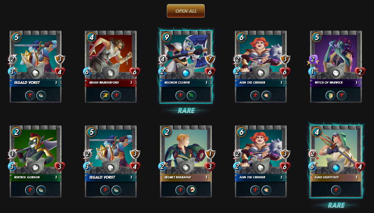 Opening Gladius Cases in Splinterlands