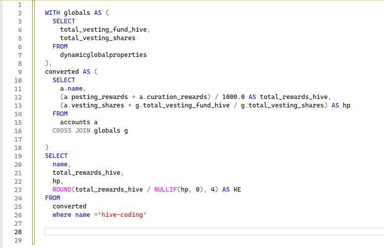 Get KE in HiveSQL - KE mit HiveSQL abfragen