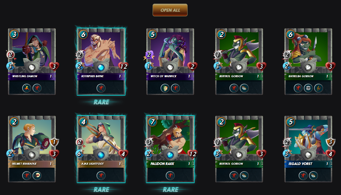 Opening Gladius Cases in Splinterlands