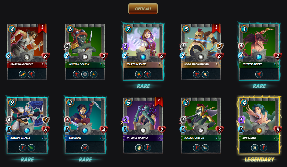 Opening Gladius Cases in Splinterlands